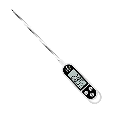Instant Read Meat Cooking Thermometer, Home-Neat LCD Display Digital Food Kitchen Thermometer with 5.5in Long Probe and Auto Shutdown for Kitchen, Baking, Frying, Grilling, BBQ, Milk, Water Cover