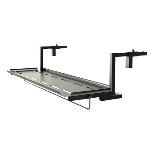 Mesa de barandilla ajustable para balcón, ahorro de espacio, multifuncional, para jardín, patio, terraza, fácil montaje, ideal para espacios pequeños, perfecta para balcones, patios y terrazas