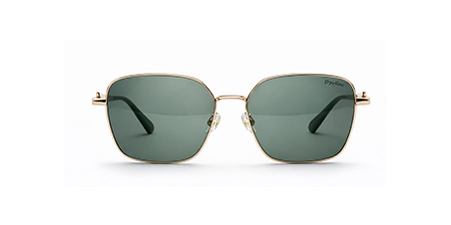 Square Frame Sunglasses with HD Polarized Green Lenses Gold Metal Frame Stylish Protective-image-14
