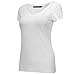 OThread & Co. Women's Short Sleeve T-Shirt V-Neck Basic Layer Stretchy Shirts (Small, White)