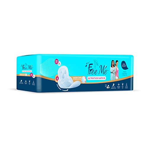 Freeme Premium Tri-fold Sanitary Pad | XL Pack Of 30, 280mm| 0% Toxic Chemicals | Best Value Anion Chip Ultra Thin Napkin For Rs. 144