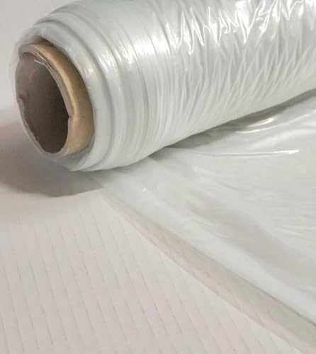 Equip247uk Clear Builders Polythene Plastic Sheeting Roll TPS 25m x 4m (1)