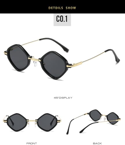 Retro Small Polygon Women Sunglasses Fashion Clear Ocean Gradient Lens Shades UV400 Men Trending Punk Sun Glasses4