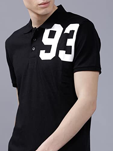 Image of The Indian Garage Co Men Polycotton Slim Fit Graphic Print Polo Collar Tshirt