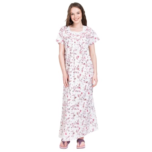 Image of Women's Cotton Nighty Night Gown Multicolore /Cotton Nighty for Pregnant Ladies /Women Night Gowns for Day Wear /Night Wear (Multicolour)(Available Sizes XL & XXL)