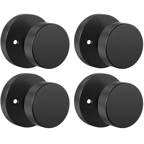 Image of Goldenwarm Black Door Knobs Dummy, Zinc Alloy Keyless Matte Black Door Knobs for Closet and Bifold - Single Side Non Turning (2 Pack /4 Pieces)