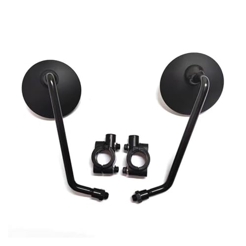 Rétroviseurs moto rétro noirs pour guidon Vespa 50 et 125, miroirs ronds universels 8 et 10 mm