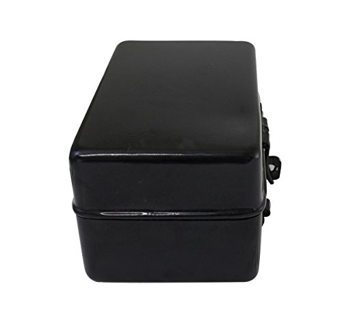 Image of Bin Buddy Black Steel Metal Lock Box For Padlock | Size 8 inch x 4.5 inch x 4 inch Design | Great For Securely Storing Cash, Passport, Jewelry, and All Other Valuables