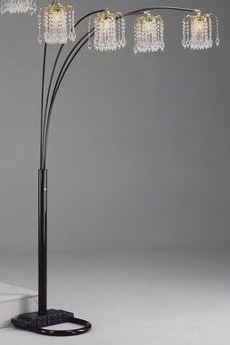 Crown Mark Black Rain Drop Arc Floor Lamp 91