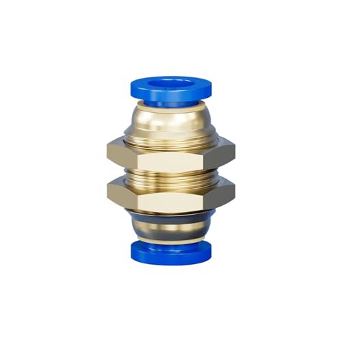 Connecteur pneumatique PM-6 blanc pour fixer et traverser une cloison d'atelier