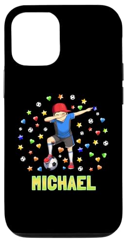Hülle für iPhone 12/12 Pro Michael Personalisierter Name Fußballer für Jungen