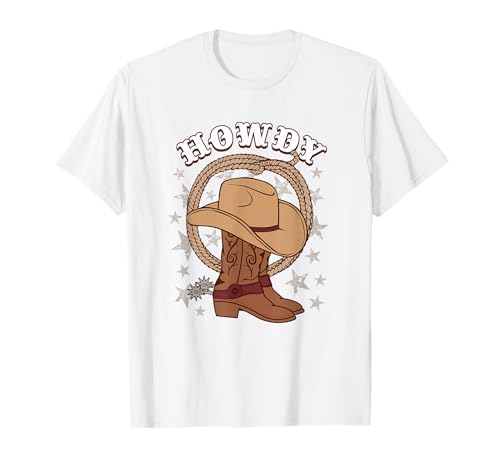 American Western Howdy Gear for Cowboys & Cowgirls Howdy Funny Cowboy Boots Hat Texas Rodeo Country Western T-Shirt