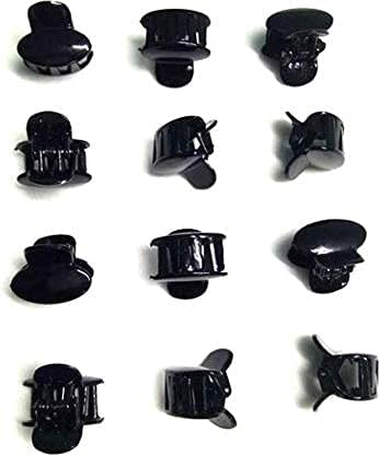 Beauty Tool Mini Hair Claw Clips (12 pcs) - (Black) Hair Claw (Black), medium-image-9