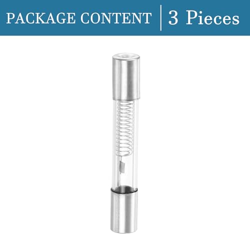 QUARKZMAN 0,8A 5kV Mikrowellen-Sicherung x 3 Stück Glasrohr-Sicherung Universal-Ersatz für Mikrowellenherd, [Silberton]