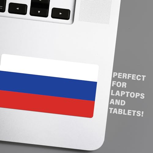 Image of World Country Flag Decal Stickers - Two Pack - for Cars Windows Bumpers Laptops Tablets Tumblers Cups Walls (Russia)