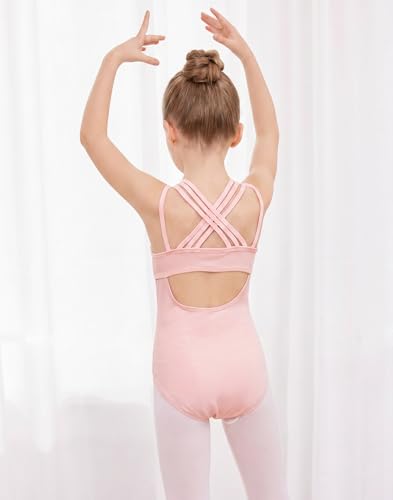 Image of Arshiner Girls Ballet Leotards Dance Gymnastic Outfits Crisscross Straps Sleeveless Tank Dancewear