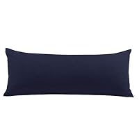 PiccoCasa Taie De Traversin Microfibre Brossée Noir 51x140cm - Fermeture Éclair