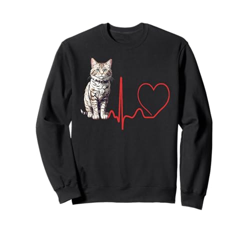 Pixiebob Cat Heartbeat EKG Funny I Love My Pixiebob Cat Sweatshirt