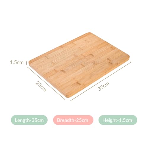 Image of Nestasia Bamboo Wood Chopping Board for Kitchen (35cm x 25cm) | 100% Food Safe, Natural & Organic Cutting Board for Chopping Fruits & Vegetables | Toxin & Chemical-Free