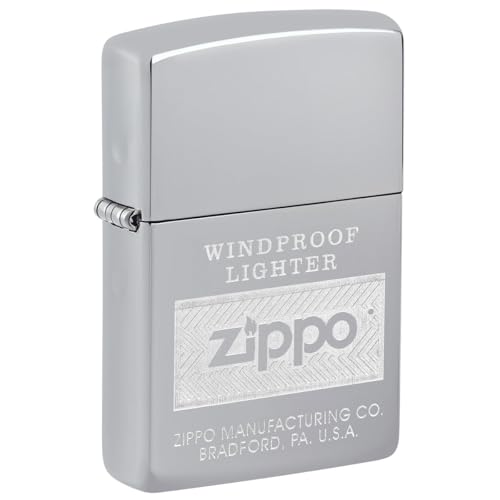 Encendedor Zippo Windproof Logo Cromo Pulido Alto 81759 miniatura 1