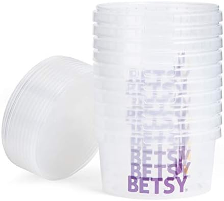 Set of 10 x 500ml pots with lid, Betsy Pots, Plastic containers, storage pots, sweet pots, empty pots, mixing pots, clear tubs, food grade container