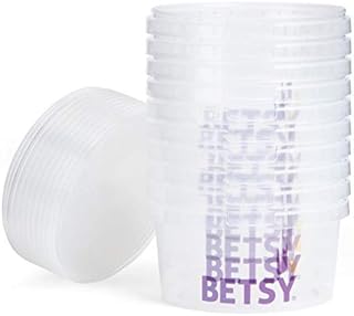 Set of 10 x 500ml pots with lid, Betsy Pots, Plastic containers, storage pots, sweet pots, empty pots, mixing pots, clear tubs, food grade container