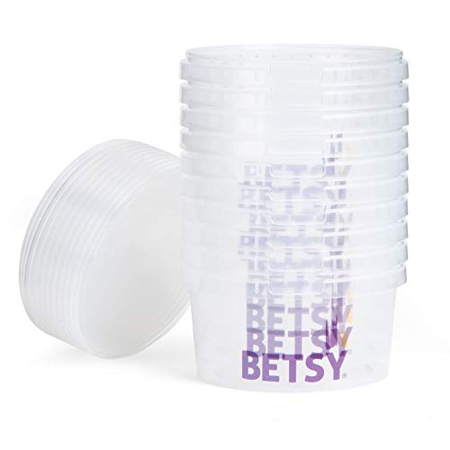Betsy - Juego de 10 macetas de almacenamiento de plástico transparente con tapas, 500 ml, grado alimenticio, recipientes para mezclar y dulces