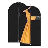 Garment Bags for Hanging Clothes, Breathable Garment Covers Grey PEVA Lightweight Garment Bag Zipper Suit Bags for Travel with Clear Window, Clothes Cover Dress Bags for Gowns Dust Cover (24'' X 39'')