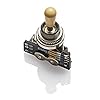 EMG Pickups 3-Way B289 Toggle Switch - Ivory KNOB Pickup Selector Switch for Electric Guitars in GibsonTM Style | 2 Connection Cables (Short/Long) | Ivory Button