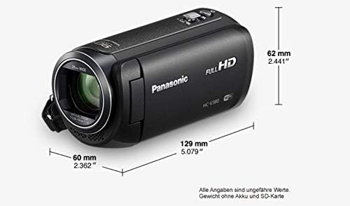Panasonic HC-V380 Camescopes Classique 1080 pixels Zoom Optique 50 x 2.51 Mpix- Version étrangère - 2