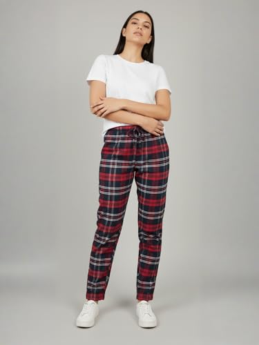 Image of Womens Multicolor Cotton Checkered Pyjama | Checks Pajama for women with Elastic & Drawstring Plus Size (S TO 8XL)
