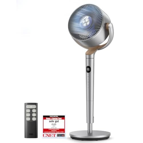 Dreo 20dB leiser Standventilator, 120°+120° Omni-direktionale oszillierende Ventilator, 26M Windentfernung, 1200m³/h Luftvolumen Echt Turbo-Luftzirkulator Fans, 102CM Höhe 3 Modi 8-Geschwindigkeit