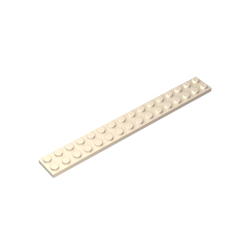 4282 Foundation Plate Plate 2x16 10 Pieces GDS-517 Compatible with Lego Building Blocks Color:White (yellowish) โ image 1