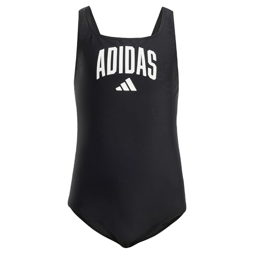 adidas Girl'S Maillot de bain Collegiate V-Back Kids, Noir / Blanc, 128 cm