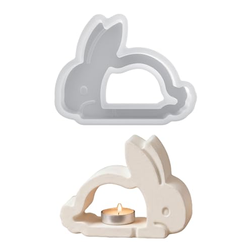 Stampi in silicone per Pasqua, stampi in silicone, porta candele, in silicone, per Pasqua, coniglietto, per versare, stampi in gesso per colata, in silicone, per conigli pasquali, per intonaco