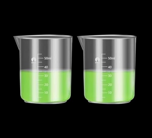 Image of 50ml Plastic Measuring Cups Graduated Epoxy Resin Mixing Cups, Small Beaker, Plastic Measuring Cup for Epoxy Resin, Paint, Art Craft, Soap Candle Tumbler Making (2, 50ml)