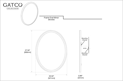 Gatco 1820 Flush Mount Mirror, 27.5" H X 20.5" W, Chrome #TOP6