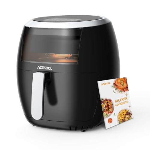 Acekool 8L Family Rapid Digital Air Fryer, Energy-Saving Air Fryer Oven, Touch Screen, 8 Cooking Functions, Timer & Temperature Control, Oil-Free, Non-Stick, Dishwasher Safe, 1800W