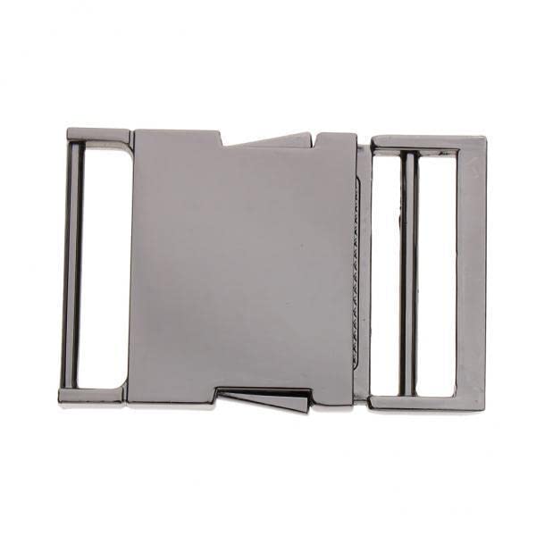 merishopp 4xMetal Bag Webbing Belt Buckle Clip Clasp Inner diameter 38mm Gray black-picture-44