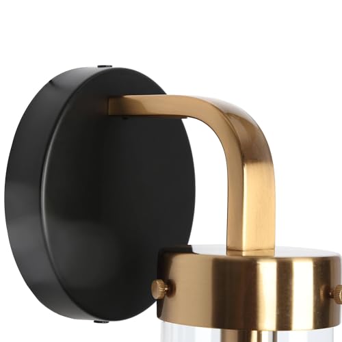 Image of KSANA Wall Sconces, Black and Gold Wall Lights for Bedroom, Modern Glass Bathroom Wall Lamps for Living Room, Hallway