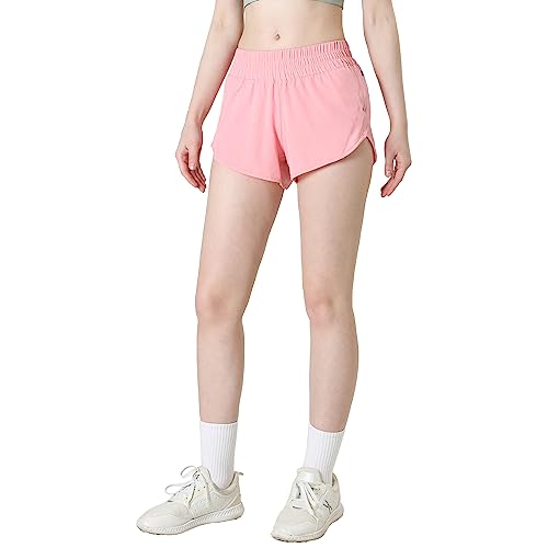 Image of Aurefin Athletic Shorts for Women,Women's Quick Dry Workout Sports Active Running Track Shorts with Elastic and Zip Pockets
