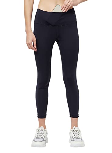 Image of TRUEREVO Sports Leggings for Women-Stretch Dryfit High Waist 7 /8th Gymwear Pants with Back Zipper Pocket-Quick Dry Activewear-Training Tights- for Yoga, Sports, Gym, Workout and Running