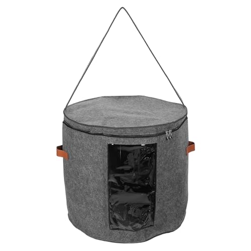 Cabilock Hat Storage Container with Lid Portable Round Hat Organizer for Travel Capacity with Transparent Panel for Easy Viewing