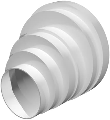 Eccentric Duct Multi Reducer - 80mm / 100mm / 120mm / 125mm / 150mm / 160mm Multistage – Wall, Ceiling Mount, White