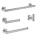 LuckIn Bathroom Hardware Set Brushed Nickel Finish, 4-Piece Modern Towel Rack Set, Bath Towel Rod Accessories for Bathroom Remodel