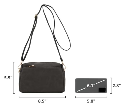 Image of FashionPuzzle Triple Zip Small Crossbody Bag
