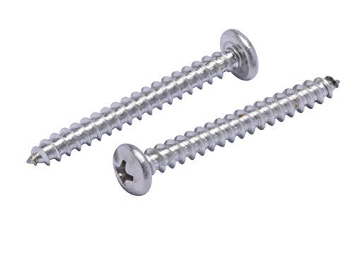 Bolt Dropper #10 X 1-3/4 Pan Head Phillips Wood Screw, (25pc), 18-8 (304) Stainless Steel Screws