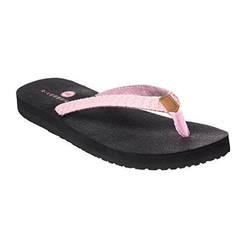 Riverberry Women's Aloha Flip Flop with Yoga Mat Padding, Pink, 10