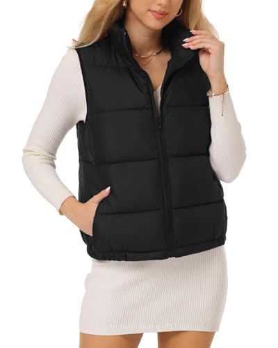 Women's Puffer Vest - Lightweight, Water Repellent, 4 Pockets, for Fall & Winter