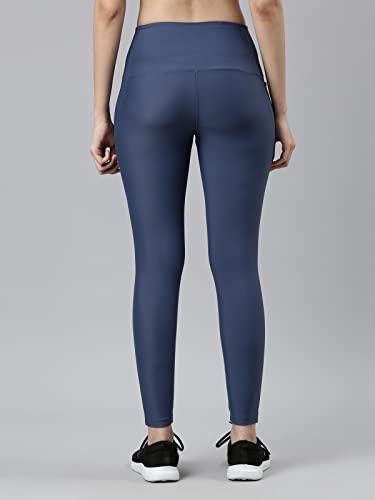 Image of GO COLORS Solid Nylon Stretch Ankle Length Training Tights | High Rise, Side Pockets